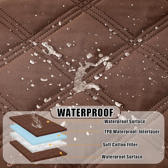 Smiry Waterproof Dog Bed Cover, Reversible Pet Blanket for Sofa Couch | Soft Washable Dog Blanket, Leakproof Couch Cover for Dogs Cats & Furniture Protection, 52x82, Brown/Brown
