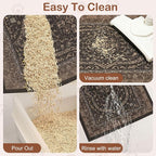 Glittme Cat Litter Mat, 33"x22" Non-Slip Washable Trapping Mat for Cats | Litter Trapping Mat With Thick PVC Coil To Catch Scatter, Soft On Paws And Waterproof Bottom To Protect Floors
