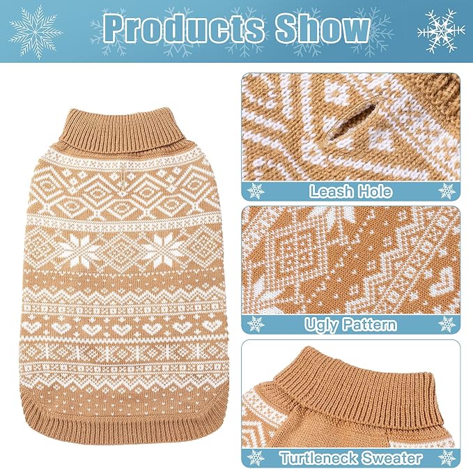 HOMIMP Dog Sweater Argyle Beige ML