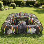CypherX Outdoor Rainbow Cat Enclosure, 5 in 1 Portable Cat Tents for Outside Cage Free Outside Pet Enclosure Cat Tunnel Outdoor Playground for Indoor Cats and Small Animals