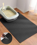 Cooyes Cat Litter Mat - Cut to Fit Any Place, 23"x17" Litter Trapping Mat for Litter Box, Easy to Clean, Waterproof & Non-Slip Kitty Pad, Scatter Control to Protect the Floor (Black)