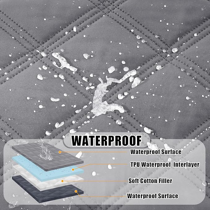 Smiry Waterproof Dog Bed Cover, Reversible Pet Blanket for Sofa Couch | Soft Washable Dog Blanket, Leakproof Couch Cover for Dogs Cats & Furniture Protection, 40x90, Grey/Dark Grey