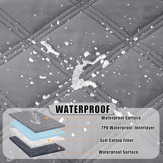 Smiry Waterproof Dog Bed Cover, Reversible Pet Blanket for Sofa Couch | Soft Washable Dog Blanket, Leakproof Couch Cover for Dogs Cats & Furniture Protection, 68x82, Grey/Dark Grey