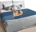 PetAmi Waterproof Couch Cover for Dog Non-Slip Bed Sofa Blanket, 52x82 Blue | Leakproof Furniture Protector for Pet Cat, Machine Washable Pee Proof Mat for Chair Car Seat, Durable & Anti Slip Backing