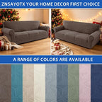 ZNSAYOTX Stretch Couch Cover, 1 Piece Oversized Sofa Covers for 3 Cushion Couch, Jacquard Sofa Slipcovers with Elastic Bottom Thickened Furniture Protector for Dog Cat Pet (X-Large, Brown)