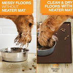 Neater Pet Brands Neater Mat Pet Mats for Food and Water, Cat & Dog Bowl Mat Waterproof Silicone, Feeding Tray, Dog Food Mats for Floors, Placemat w/Raised Edge for Under Bowls, 16” x 10”, Brown