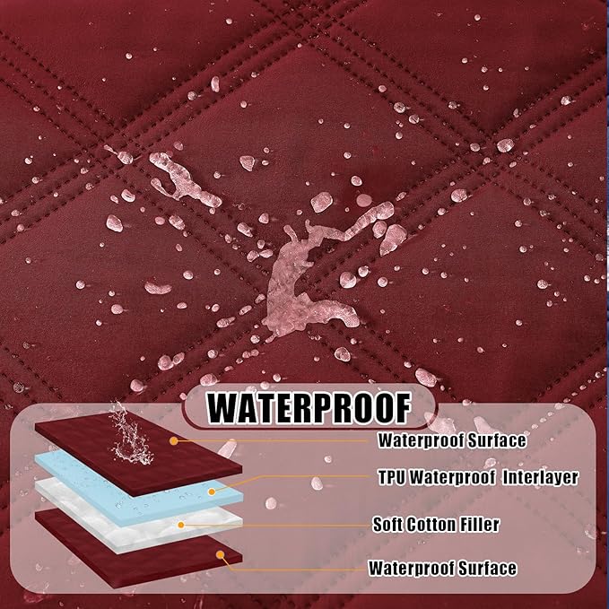 Smiry Waterproof Dog Bed Cover, Reversible Pet Blanket for Sofa Couch | Soft Washable Dog Blanket, Leakproof Couch Cover for Dogs Cats & Furniture Protection, 30x70, Wine Red/Wine Red