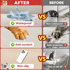 Loiion Cat Scratch Proof Furniture Protector Waterproof Sofa Cover 134"x71" | Pet-Friendly Couch Protector, Anti-Scratch & Anti-Slip Sofa Cover For Cats Dogs Kids, Machine Washable