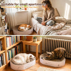 PatiencET 2-in-1 Oval Cat Scratcher Bed, Cardboard Lounger Scratch Bowl | Pad for Indoor Cats and Kittens, Corrugated Kitty Scratching Board, Durable Furniture Protector