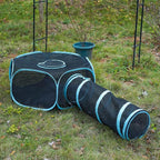 INTURN Cat Furniture Tent for Indoor and Outdoor Playpen Portable Cat Tunnels, Outdoor Kennel (Hexagon + Tunnel)