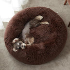 WESTERN HOME WH Calming Dog Bed & Cat Bed, Anti-Anxiety Donut Dog Cuddler Bed, Warming Cozy Soft Dog Round Bed, Fluffy Faux Fur Plush Dog Cat Cushion Bed for Small Medium Dogs and Cats | Fluffy Faux Fur Round Cuddler,Anti-Anxiety,Anti-Slip Bottom,Plush...