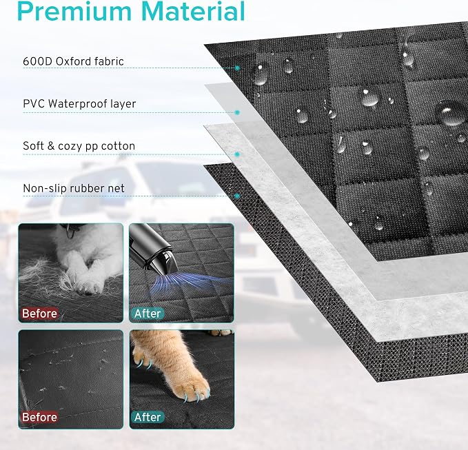 Dog Car Seat Cover for Ford Bronco Escape Edge Ecosport Back Seat Covers | for Ford Fusion 4 Door Backseat Rear Seat, Accessories, Waterproof Pet Bench Backseat Covers with Non-Slip Backing 2027