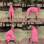 D Doggy Star Italian Greyhound Clothes Stretchy Towel Sports Onesie Outfit Whippet for Dog Coat (L,TWL NeonPink)