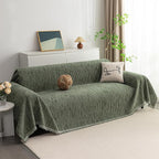 MYSKY HOME Couch Covers for 3 Cushion Couch Sofa, Sectional Couch Cover L Shape Chenille Couch Cushion Covers for Pets, Furniture Protector Cover for Dogs, Kids, 71"X150", Moss Green