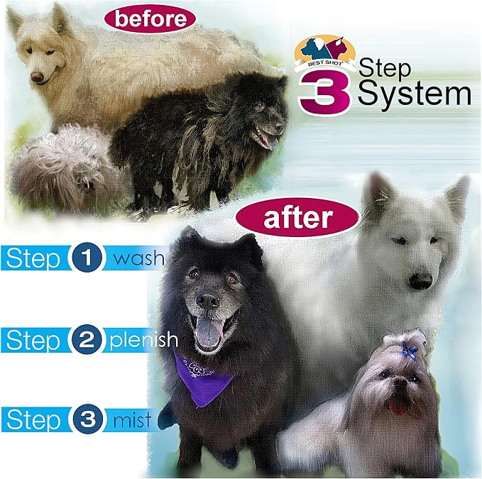 Best Shot Ultra Wash Shampoo with Pet Coat Release Technology, Coat and Skincare Product for Dogs, Horses, and Cats, Soap-Free, Quick-Rinsing, 1 Gallon