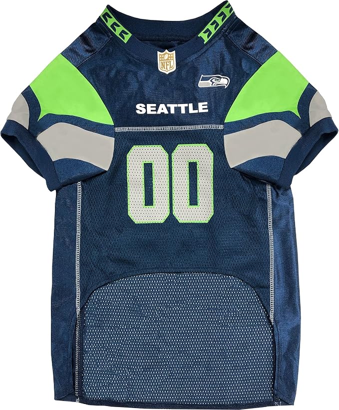Pets First NFL Seattle Seahawks Dog Jersey, Size X-Large, Football Shirt Costume for Pet, Dog Sports T-Shirt, NFL Team Clothing for Cats, Licensed Pet Apparel Available in 7 Sizes and 32 Teams