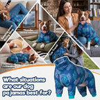LovinPet Boxer Dogs Onesie Pajamas - UV Protection&Wound Care, Anxiety Relief, Lightweight Stretchy Fabric, Reflective Stripe, Coral Tree Print, Post Surgery Clothes, Pet PJ's /3XL