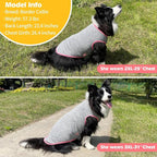 KYEESE 2Pack Dog Shirt, Lightweight Sun Protection Sleeveless Dog T Shirts for Large Dogs, Breathable Pet Reflective Tank Top Summer Dogs Clothes for Outdoor Walking, Coral Red+Grey, 3XL