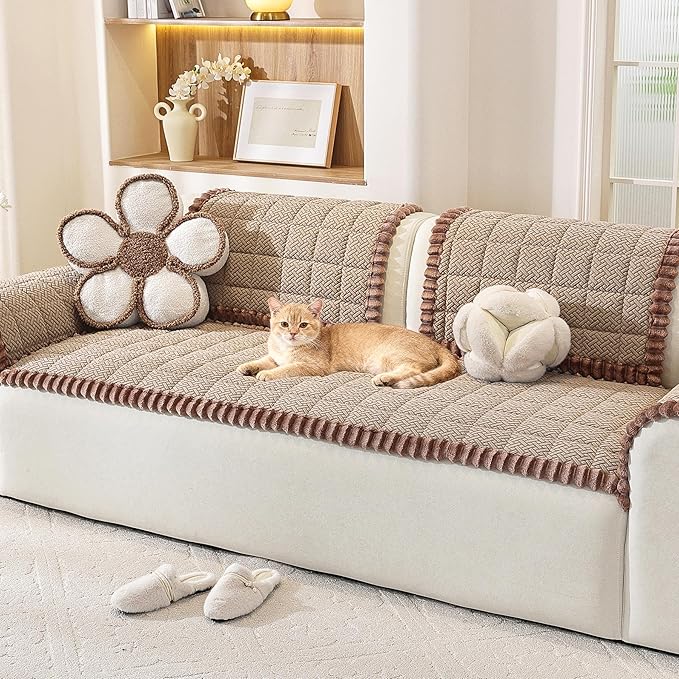 Couch Covers Washable Couch Cover for Dogs Fuzzy Sofa Covers for Pet, Non-Slip Sofas Slipcover Cushion Protector Pets Mat Dog Bed Mats(Only 1PC)