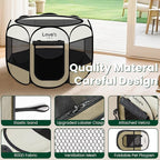 Love's cabin Pet Puppy Dog Playpen, Large Dog Tent Crates Cage Indoor/Outdoor, Portable Playpen for Cat, Foldable Pop Up Dog Kennel Playpen with Carring Case, Removable Zipper Top, Khaki