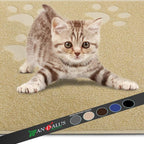 Andalus Small Cat Litter Mat, Pack of 2 - Waterproof, Non-Slip & Easy to Clean Cat Litter Box Mat for Extra Efficient Pet Litter-Trapping, Beige (15.75” X 11.75”)
