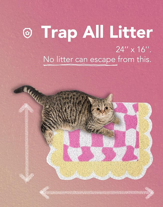 Lukamoo® Cute Litter Mat (Pink, Medium (24'' x 16''))