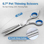 Gimars Titanium Coated Professional 6 in 1 4CR Stainless Steel Dog Grooming Scissors with Safety Round Tip, Heavy Duty Pet Grooming Scissor for Dogs, Cats and Other Animals