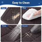 Smiry Cat Litter Box Mat 30x17, Non-Slip Water Resistant Litter Trapping Mat, Easy Clean Less Waste and Urine-Locking Cat Carpet for Indoor, Brown