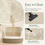Yimobra Cat Litter Mat, Easy Clean Trapping PVC Mat with Waterproof Backing and Non Slip Bottom, Scatter Control Pad for Litter Box, 24"x20", Beige