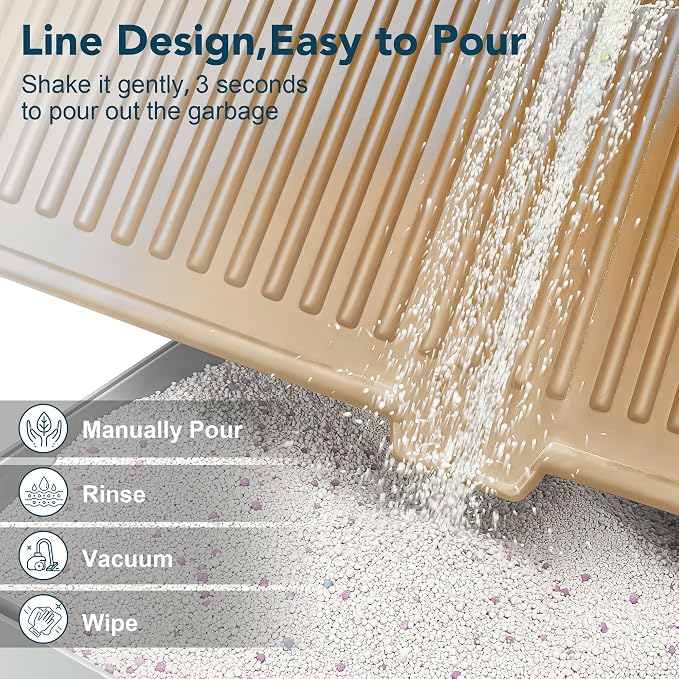 UPSKY Large Cat Litter Mat 31" x 24 Waterproof and Washable, Soft on Paws | Litter Catcher Pad, Cat Litter Trapping Mat, Scatter Control, Fits Most Litter Boxes, Use for Dogs & Cats, Khaki