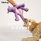 fabdog Floppies Plush Dog Toy - Cute & Durable Squeaky Dog Toys - Best Squeak Toy for Puppies and All Breeds | Ideal Pet Gift| Large Hippo