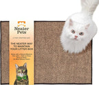 Neater Pets Jute Cat Litter Trapping Mat - Catches Spilled Litter Mess from Kitty Litter Box to Protect Floors, Soft on Cats Paws, Anti-Skid Backing, Easy to Clean, Checkered, 24" x 36"