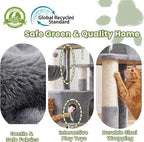 Cat Tree, 81.1" Tall Heavy Duty Cat Tower for Large Cats VCT032W | Cat Furniture with 3 Wide Platforms, Diamond-Shaped Condo 2 Sisal Scratchers, Hammock & Stable Base, Light Gray