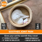 K&H Pet Products Thermo-Kitty Bed Heated Cat Beds for Indoor Cats & Dogs, Calming Warming Pillow Pet Bed, Machine Washable, Removable Heater, Safety Listed - Small 16" Round Mocha/Tan