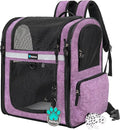 PetAmi Dog Backpack Carrier for Cats, 4-Way Entry Ventilated, 18lbs Max | Sherpa Bed Included, Foldable Load-In Top, Safety Reflective Strap, Breathable Mesh, Poop Bag Dispenser, Padded Back Support