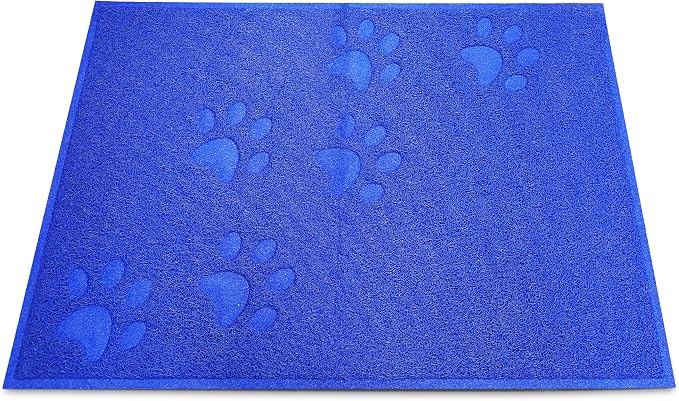 Andalus Extra Large Cat Litter Mat, Pack of 1 - Waterproof, Non-Slip & Easy to Clean Cat Litter Box Mat for Extra Efficient Pet Litter-Trapping, Blue (35” X 23”)