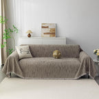 MYSKY HOME Couch Covers for 3 Cushion Couch Sofa, Sectional Couch Cover L Shape Chenille Couch Cushion Covers for Pets, Furniture Protector Cover for Dogs, Kids, 71"X150", Sand