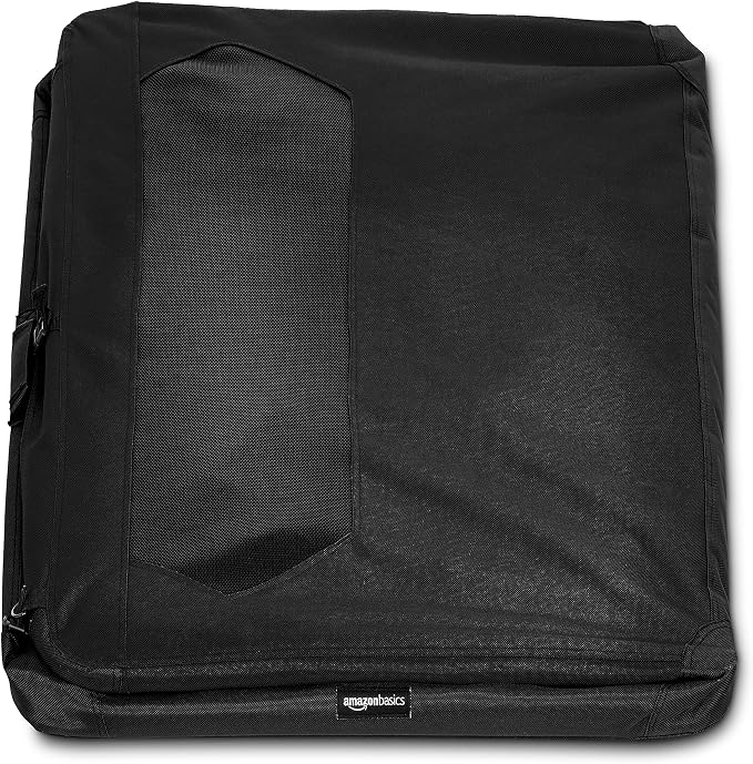 Amazon Basics Folding Portable Soft Pet Dog Crate Carrier Kennel, 42 x 31 x 31 inches, Black
