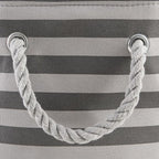 Bone Dry Pet Storage Collection Striped Paw Patch Bin, Large Round, Gray
