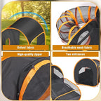 Tailtastic Indoor/Outdoor Cat Playpen with Surround Tunnel 2 Zones Black | escape-proof enclosed enslosure,lightweight foldable for travel, ideal for indoor cats, multi-cat homes & birthing