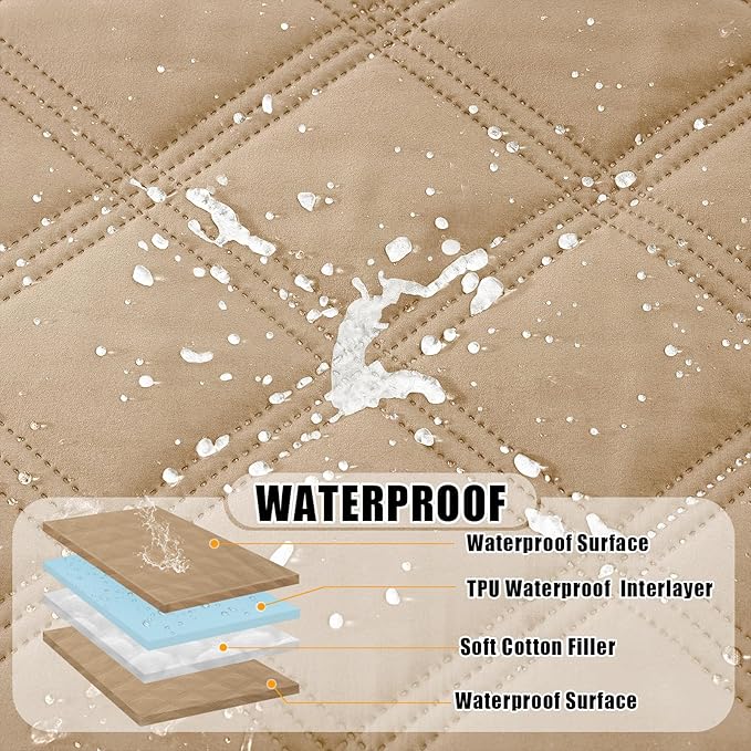 Smiry Waterproof Dog Bed Cover, Reversible Pet Blanket for Sofa Couch | Soft Washable Dog Blanket, Leakproof Couch Cover for Dogs Cats & Furniture Protection, 68x82, Camel/Camel