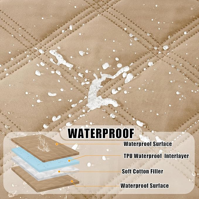 Smiry Waterproof Dog Bed Cover, Reversible Pet Blanket for Sofa Couch | Soft Washable Dog Blanket, Leakproof Couch Cover for Dogs Cats & Furniture Protection, 52x82, Camel/Camel