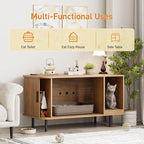 Halitaa 37.4" Cat Litter Box Enclosure with Scratch Pad, Sliding Door | Litter Box Enclosure Furniture Hidden Litter Box, Modern Indoor Cat House, TV Stand, Side End Table for Living Room, Natural
