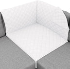 Sofa Shield® Couch Sectional Covers for Dogs, Reversible Furniture Protector with Strap, Stain and Tear Resistant Cushion Cover, 30x30 inch Seat, Machine Washable Slipcover Pets, Cats, White