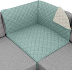 Sofa Shield® Couch Sectional Covers for Dogs, Reversible Furniture Protector with Strap, Stain and Tear Resistant Cushion Cover, 30x30 inch Seat, Machine Washable Slipcover Pets, Cats, Seafoam Cream