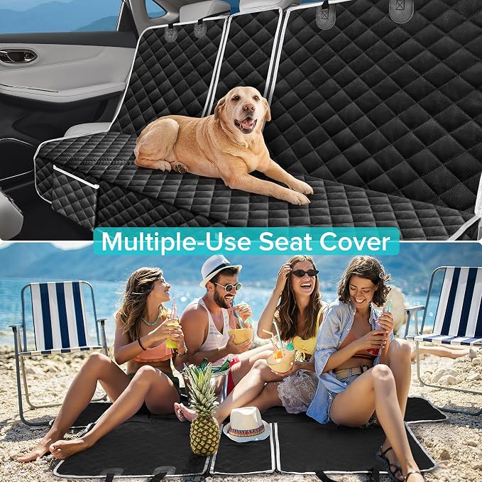 Dog Car Seat Cover for Honda Civic Accord HRV HR-V Si Sedan Hatchback Sport | LX EX EX-L Hybrid Rear Back Seat Accessories 2000-2027, Waterproof Pet Bench Backseat Covers with Backing