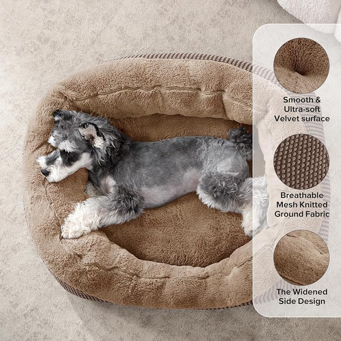 INVENHO Dog Bed Medium Size, Orthopedic Warming Soft Calming Sleeping Durable with Anti-Slip Bottom