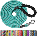 NTR 20FT Training Leash for Dogs, Reflective Nylon Rope with Swivel Lockable Hook and Comfortable Handle, Suitable for Small to Large Dogs - Teal