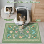 Unicorn Catcher 33"x22" Cat Litter Mat Non-Slip Washable Litter Box Mat | High-Density PVC Litter Catcher Mat Efficiently Traps Scattered Litter From Paws To Keep Floors Clean
