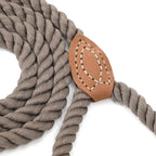 Mile High Life Dog Leash Braided Cotton Rope with Leather-Reinforced Ends | Rust-proof 360° swivel clasp, Heavy-duty for medium/large breeds. Great for weddings, daily walks (4 FT, 1/2", Camel)